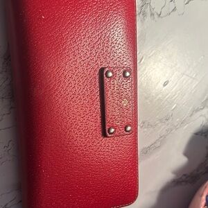 Kate Spade Tan and Red Polka Dot Wallet